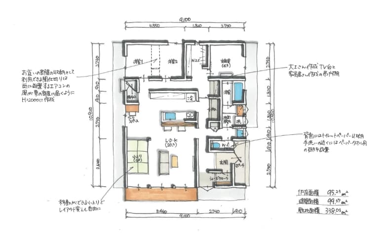 住宅の手書き間取り