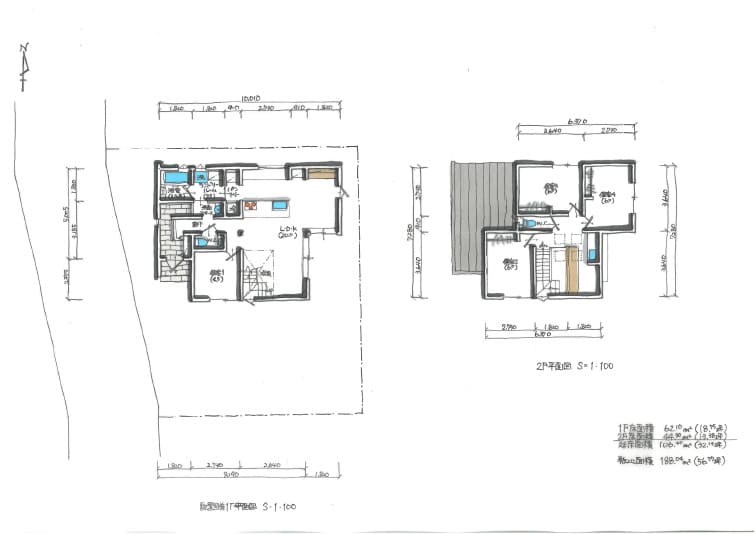 手書きの住宅の間取り